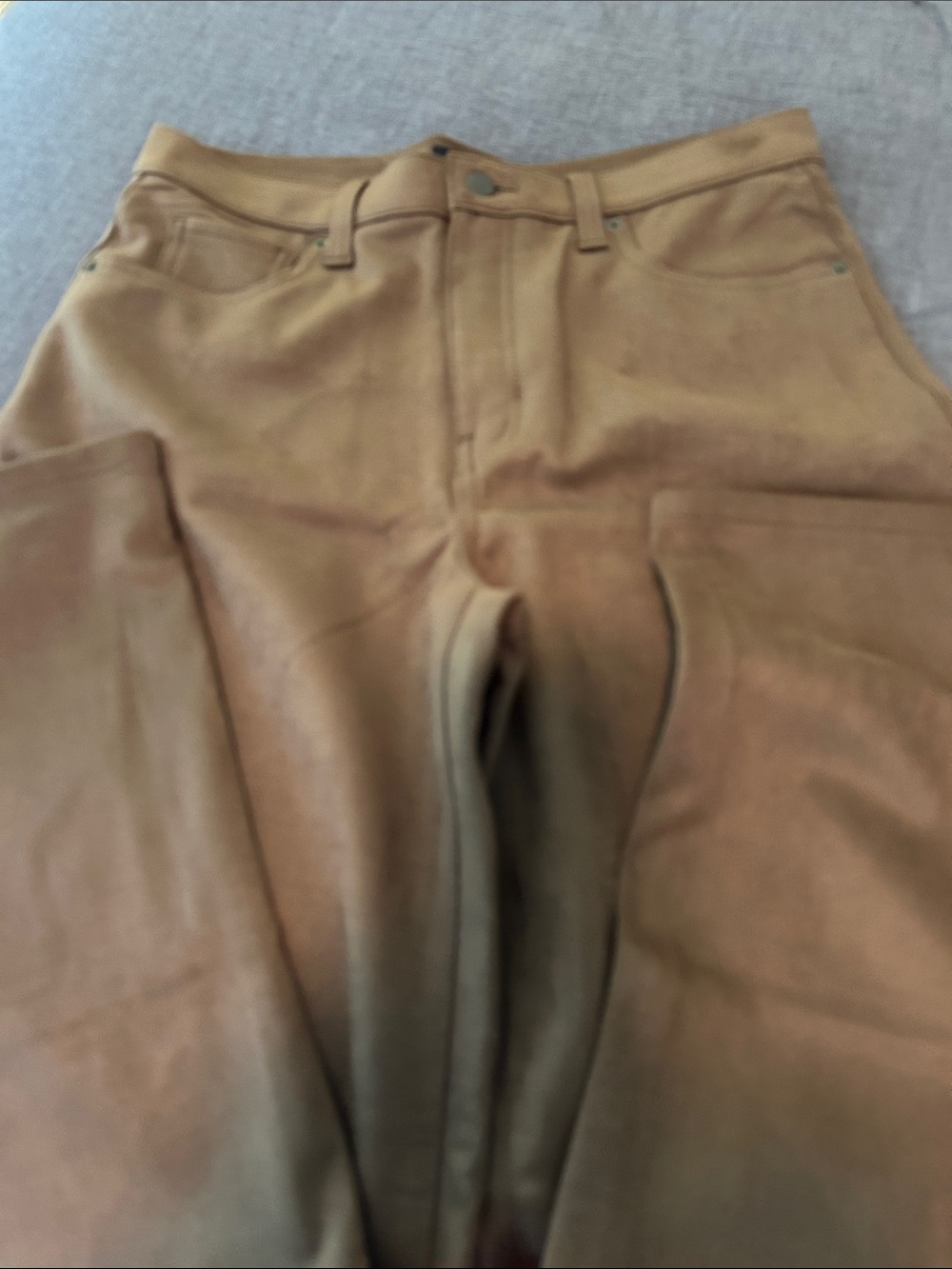 Banana Republic Women’s Faux Suede Khaki/Tan Chinos Wide Leg High Rise